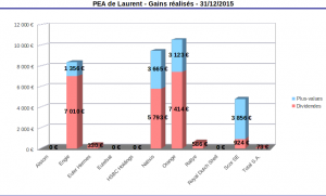 bilan PEA 2015 : gains réalisés