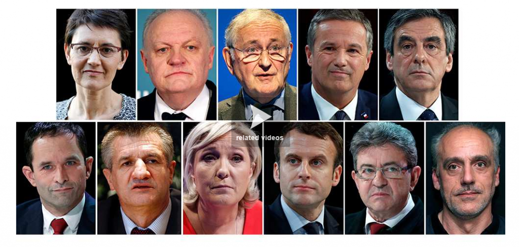 photo des 11 candidats à l'élection présidentielle